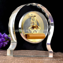 cristal promocional shell relógio de cristal troféu presente